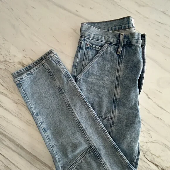 Agolde Cooper Cargo Pants in Rank Womens Size 28 Jeans Blue Light Wash Denim - Picture 9 of 9